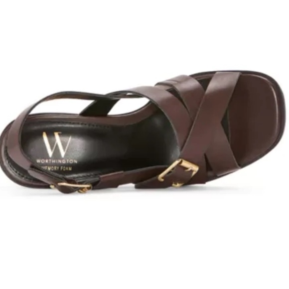 NWT Worthington Womens Rusk Heeled Sandals Brown/Gold Size 8 - Picture 4 of 10